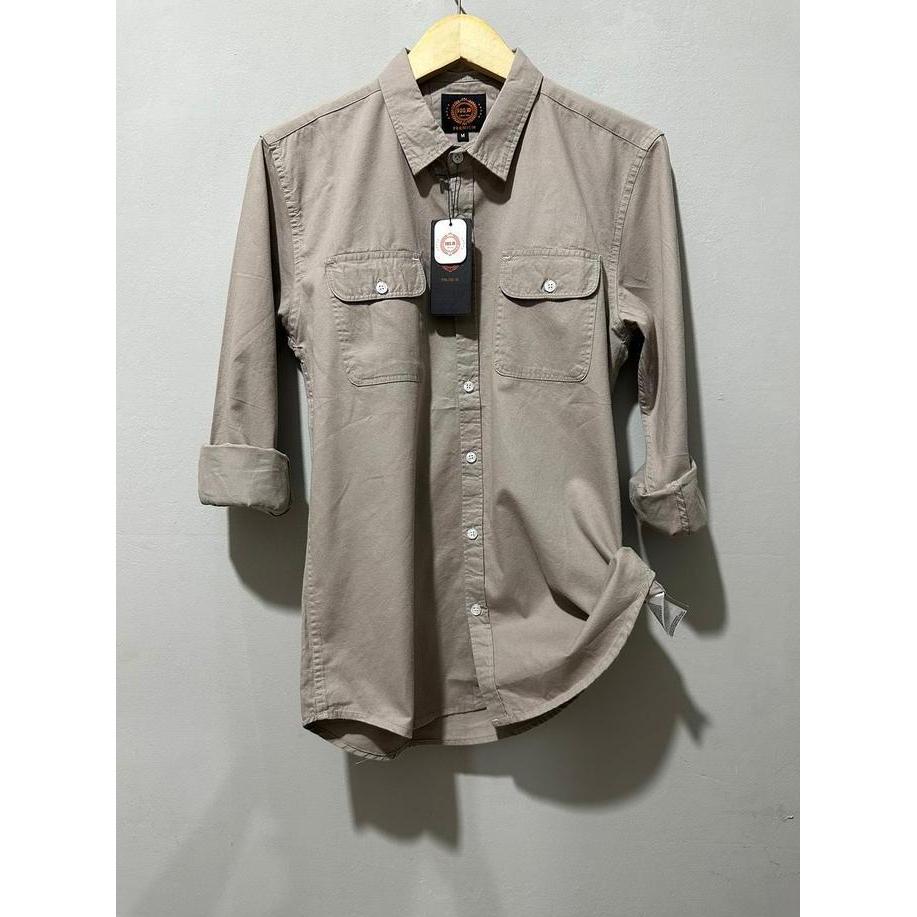 FDS ID - Kemeja Pria Kerah Fashion Lengan Panjang Slim-fitting Katun Tuwil Sweding