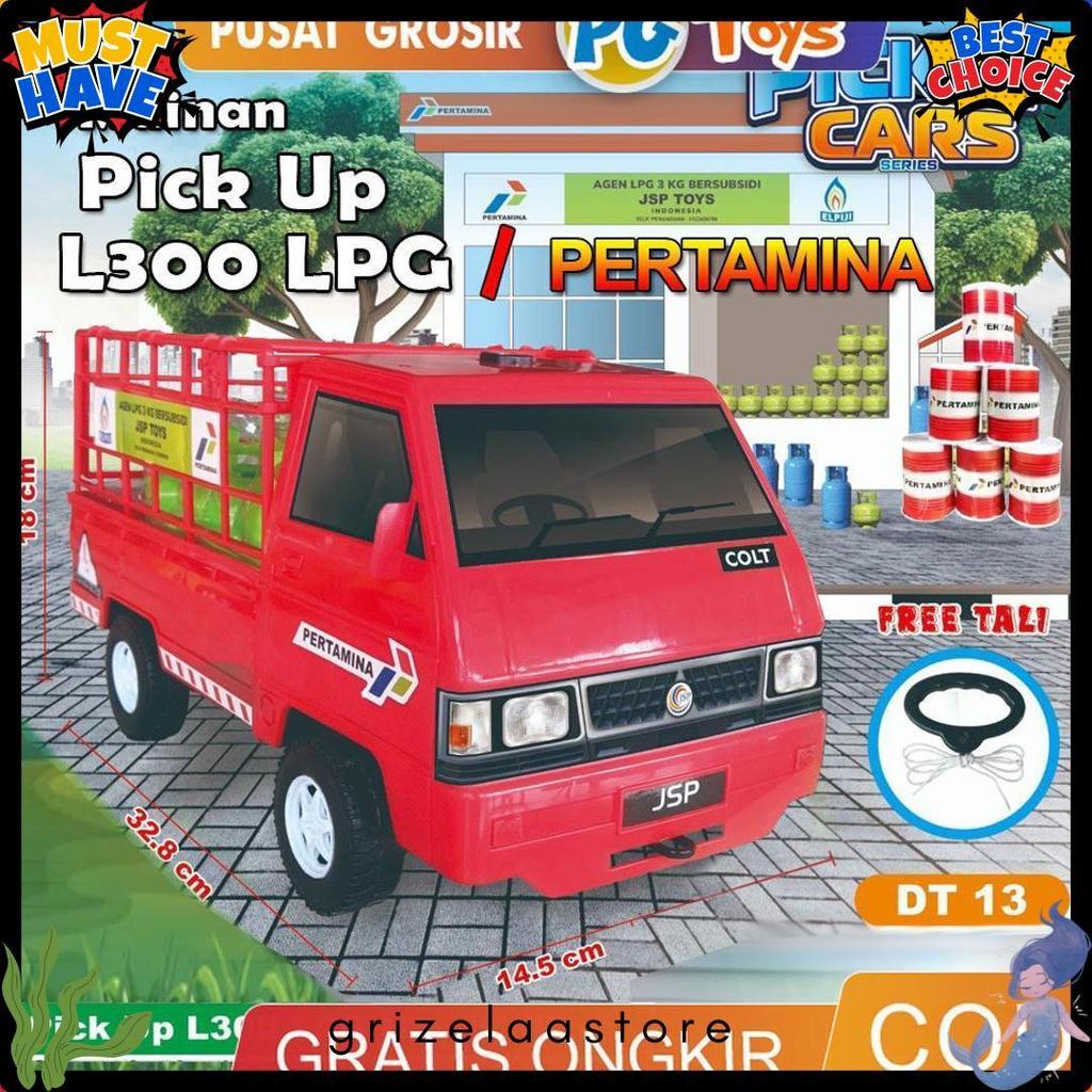 Berkualitas Pgtoys Mainan Anak Mobil Pick Up L300 Pertamina Pengangkut Lpg Miniatur Tabung Gas 3Kg D