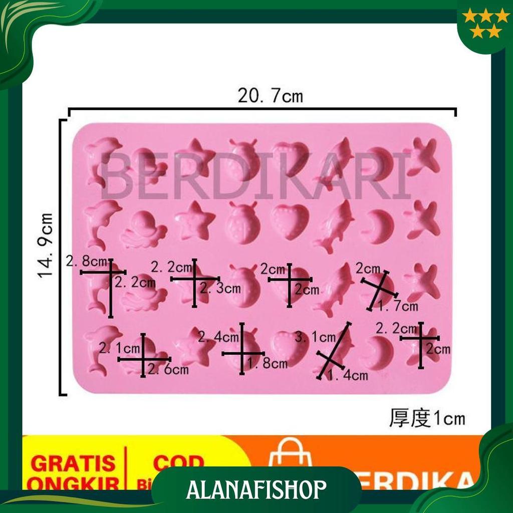 Berdikari Isi 32 Cetakan Puding Kue Coklat Gummy Jelly Permen Yupi Agar Nugget Fondant Silikon Motif