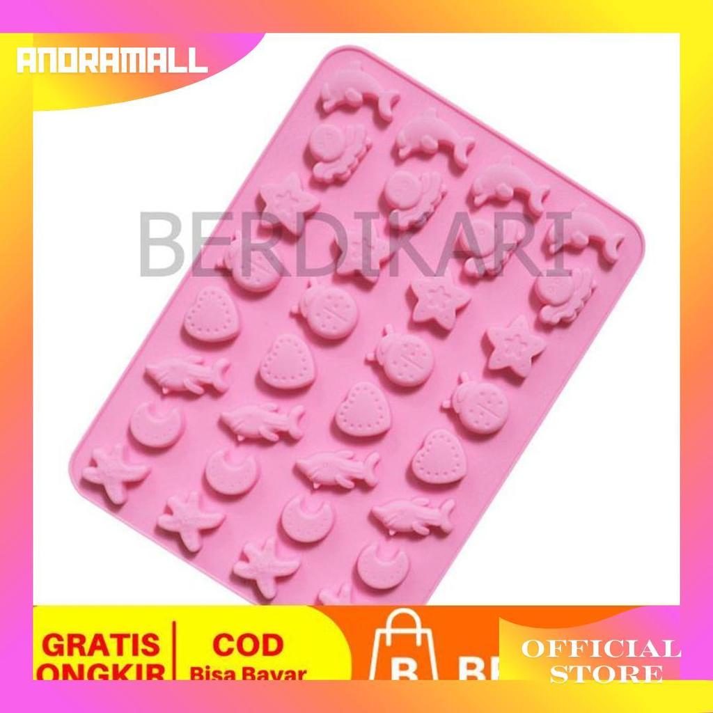 Berdikari Isi 32 Cetakan Puding Kue Coklat Gummy Jelly Permen Yupi Agar Nugget Fondant Silikon Motif