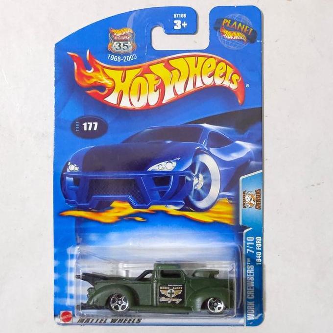 Hotwheels Hot Wheels 1940 40 Ford Pickup Truck hijau 2004 Work Crewsers