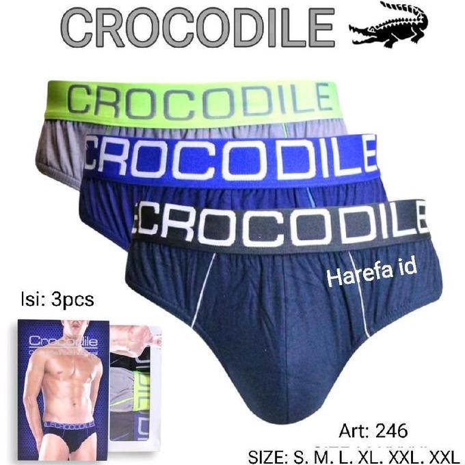 isi 3pc- cd  pria CROCODILE 246 karet boxer CROCODILE 521-246 - cd pria CROCODILE- cd laki-laki dewa
