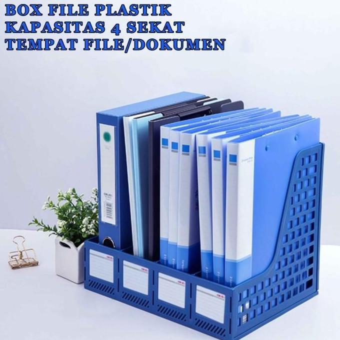 Box File Plastik / Tempat File & Dokumen / Kapasitas 4 Sekat