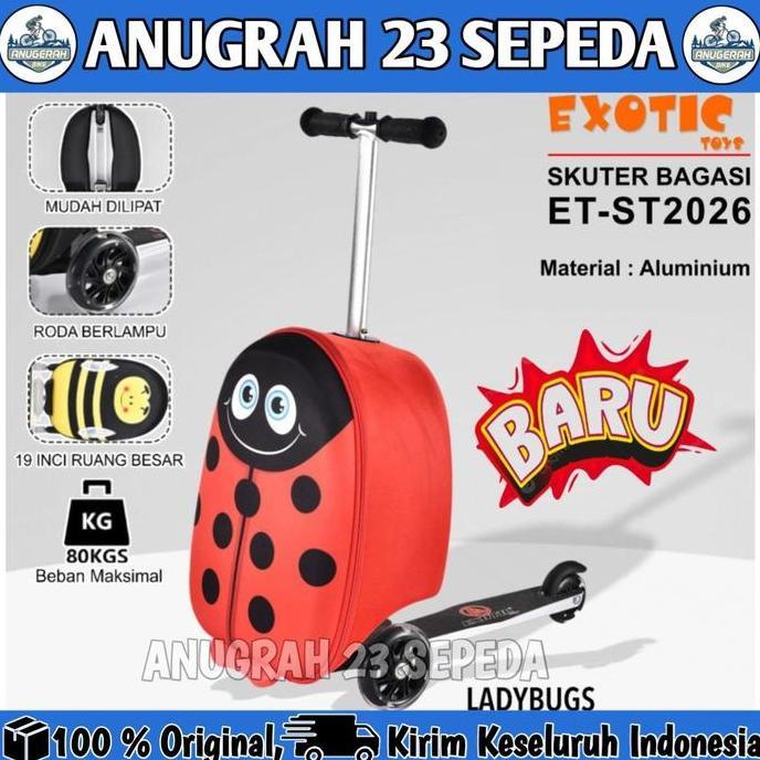 TERLARIS SCOOTER ANAK RODA 3 ET ST 2026 BAGASI SKUTER MANUAL KOPER