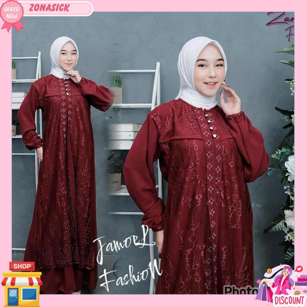Jamoel - Zayana Gamis Brokat Kondangan Terbaru/Gamis Cantik Elagan/ Gamis Terbaru Hits 2025 Paling D