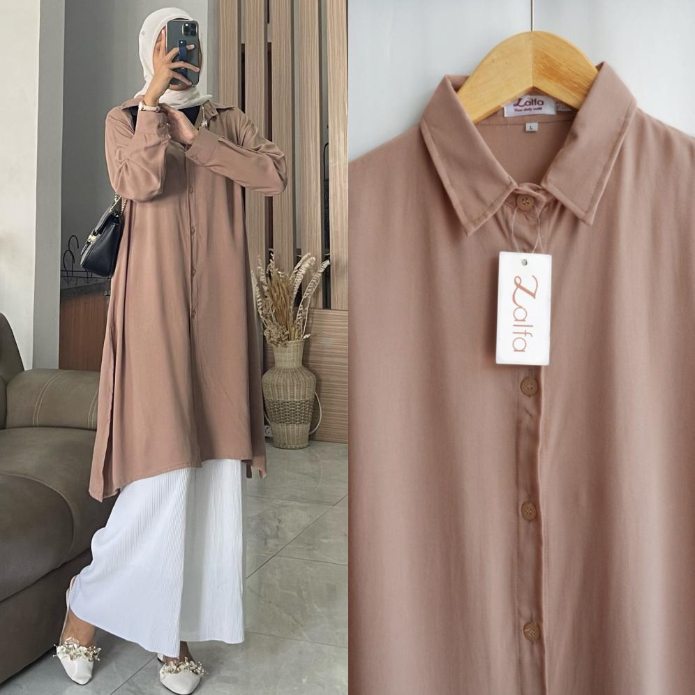 ORIGINAL AQILA TUNIK BY ZALFA OUTFIT / BAJU ATASAN WANITA MUSLIM TUNIK KERJA KULIAH BASIC POLOS RAYO