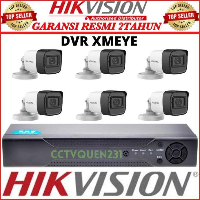 PAKET CCTV 6 CHANNEL 6 KAMERA OUTDOOR 2MP 1080P KOMPLIT