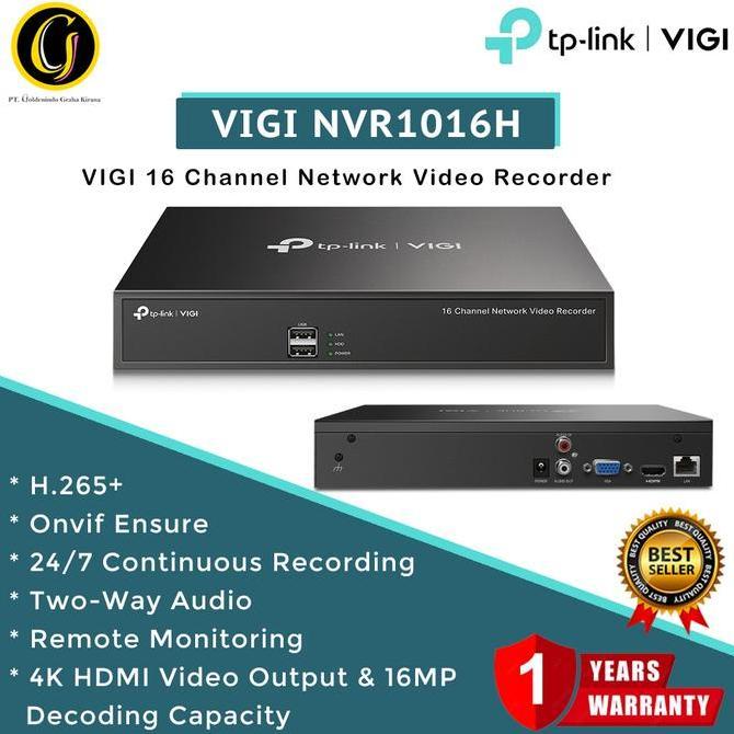 TP-Link VIGI NVR1016H NVR 16 Channel H.265 ONVIF Up to 10TB Storage