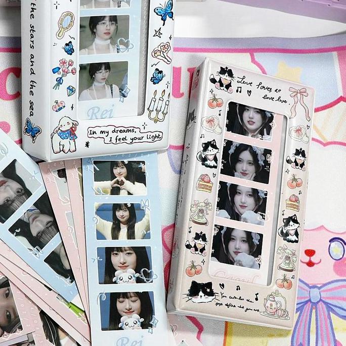 Presa- Ins Style Empat Grid 4 Potongan Album Foto Kartu Koleksi Buku Idola Kartu Foto Binder 4 Grid 