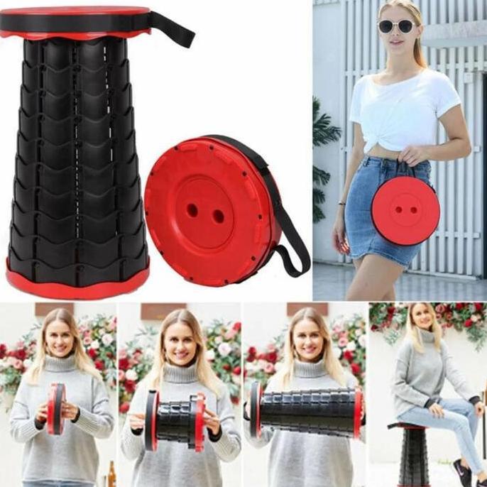 MORIFOYU KURSI LIPAT BULAT PORTABLE BANGKU LIPAT OUTDOOR KURSI PANCING PLASTIK