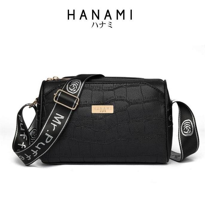 Tas Wanita Hanami Tas Selempang Wanita Hitam Cantik Rinvoca Kulit Kekinian Simple Remaja Branded Mur
