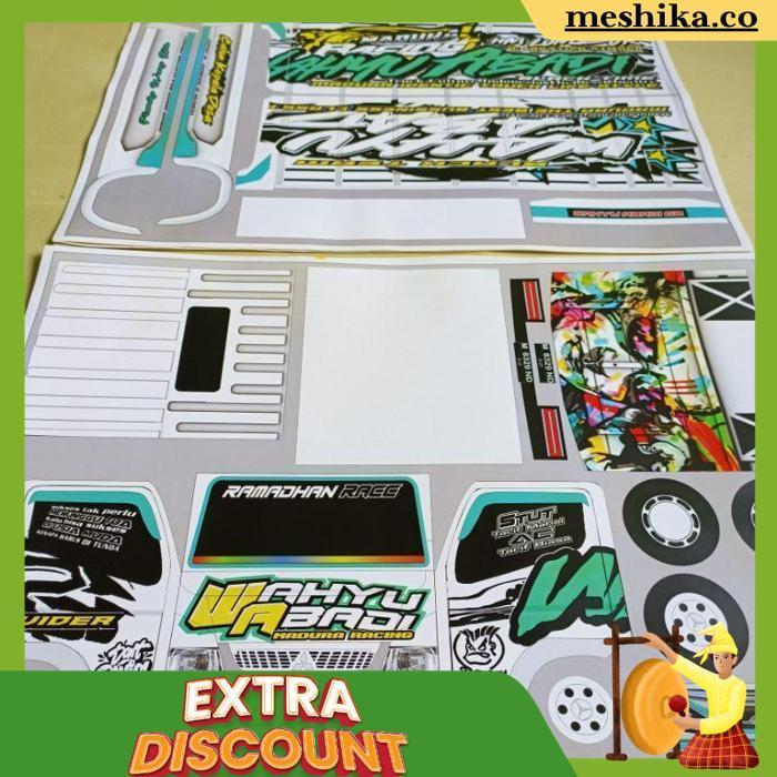 Lembaran Pola Stiker Miniatur Truk Oleng Ukuran 48Cm