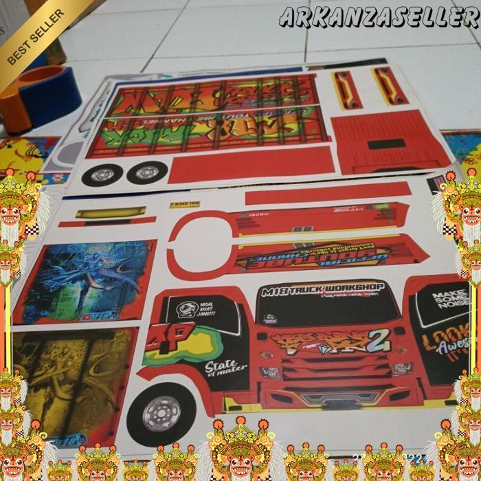 Lembar Pola Stiker Bahan Pembuatan Mobilan Miniatur Truk Oleng