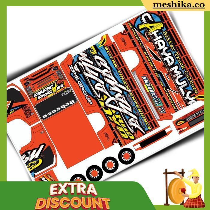 Stiker Pola Papercraft Truk Oleng