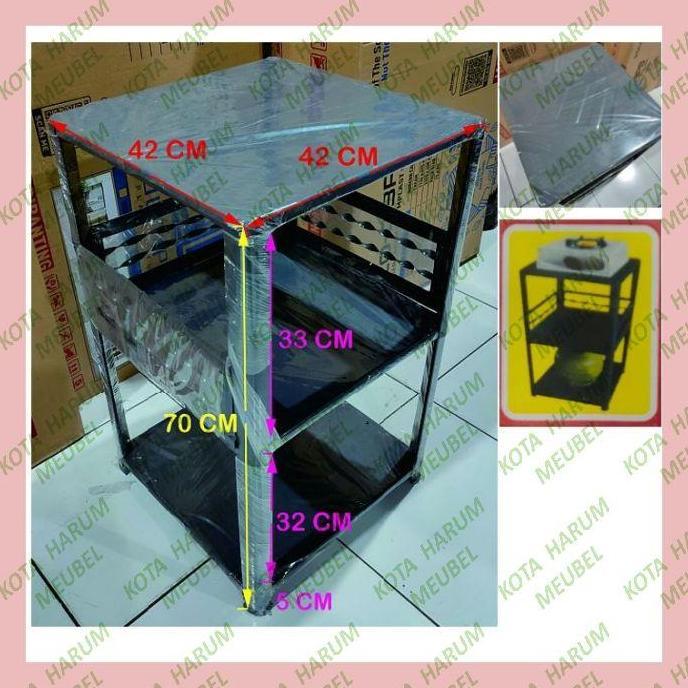 BEBAS ONGKIR - rak besi meja kompor gas portable portabel dudukan kompor gas meja kompor 1 tungku pl