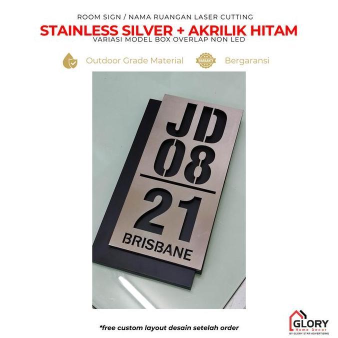 TERBARU - Nomor Rumah Timbul Stainless & Galvanil
