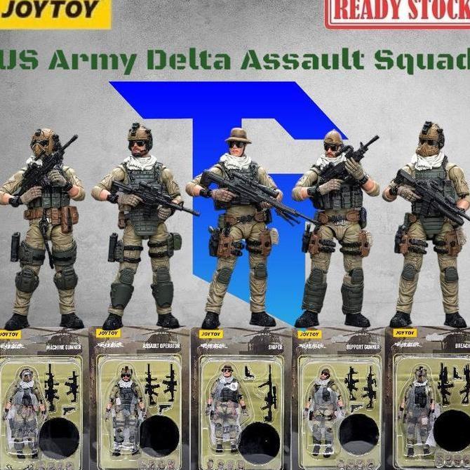 JOYTOY Military 1/18 US Army Delta Assault Squad - Sniper JT9527 - Assault Operator JT9534 - Breache