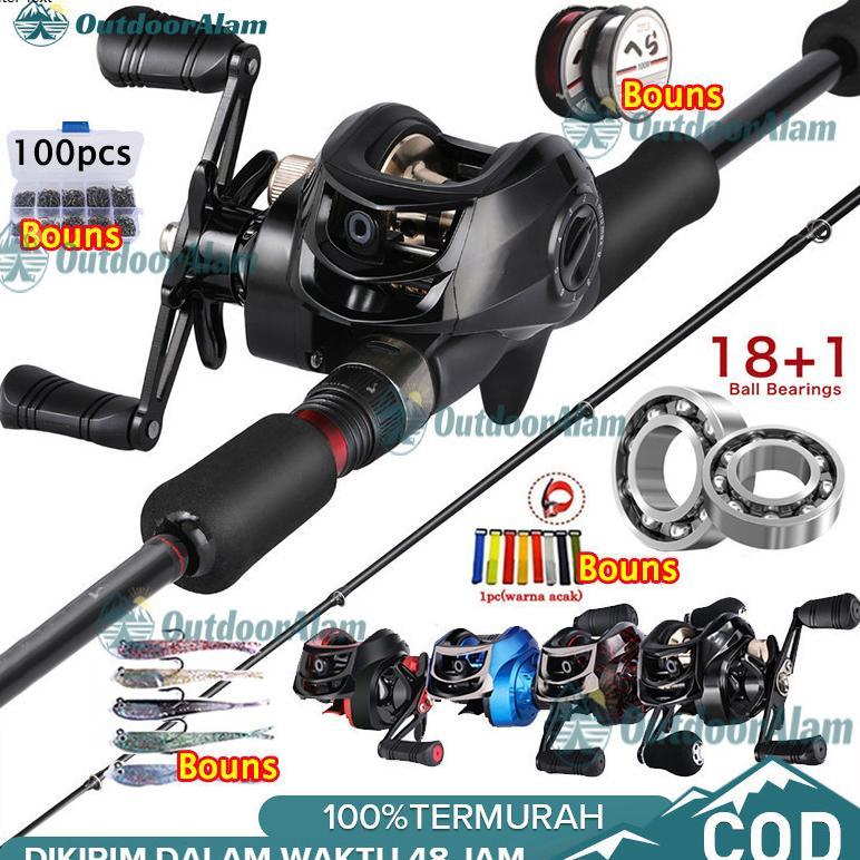 Set Pancing Lengkap Pancing 1 Set Lengkap Kuat Set kuat Tarikan reel pancing /pancingan set lengkap/