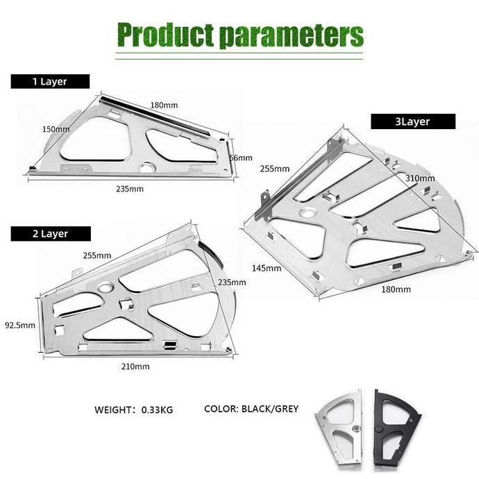 3 Susun Stainless Besi Putar Engsel Rak Lemari Sepatu Aksesoris