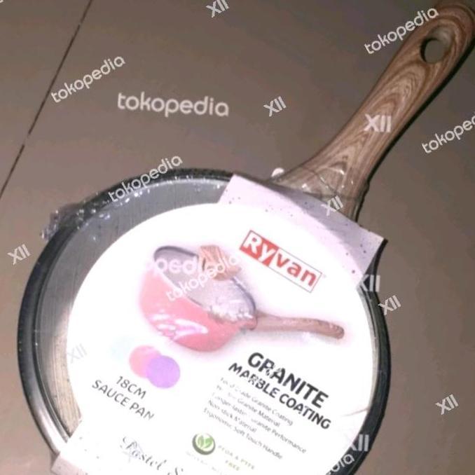 TERMURAH - VIERA RYVAN TMS99~910 /18 CM Panci Susu Marble +Tutup Kaca SAUCE PAN