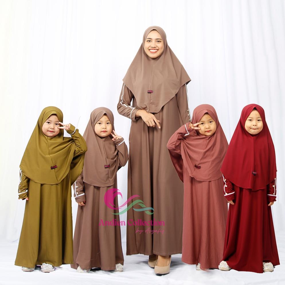 TERMURAH SET GAMIS ANAK MARWAH DENGAN JILBAB UKURAN M-L-XL - BAJU GAMIS MUSLIM ANAK