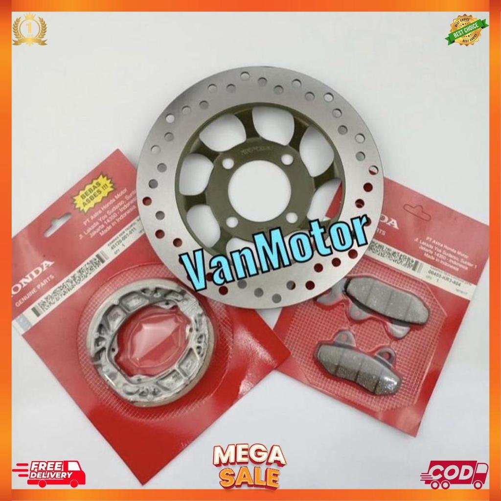 Piringan Cakram Depan Set Kampas Supra X 125 Honda 1Set Kampas Depan Belakang Dispad [S1]