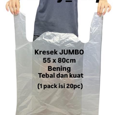 Kantong Kresek Besar Jumbo Bening 55 X 80 - Kresek Sampah Plastik Laundry Serbaguna