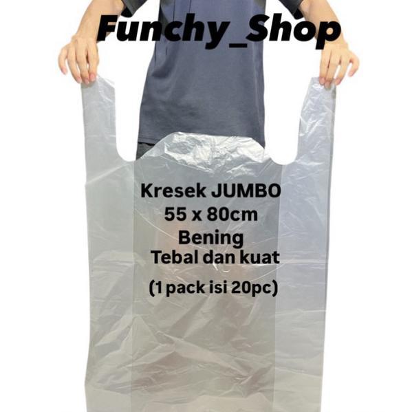 Kantong Kresek Besar Jumbo Bening 55 X 80 - Kresek Sampah Plastik Laundry Serbaguna