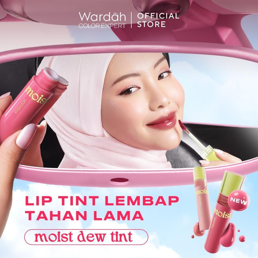 Wardah Lip Tint Moist Dew Tint 3 G - Bibir Lembab - Tahan 24 Jam - Liptint Lip Stain Lipgloss Lip Ma