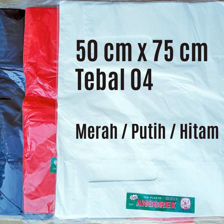 Kantong Kresek Plastik Uk 50 X 75 Tebal 04 Anggrek - Merah Putih Hitam
