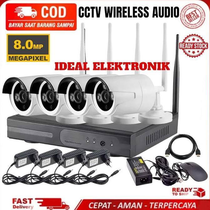 paket cctv/cctv wireless/camera cctv/NVR KIT 4 channel 4 camera 8mp