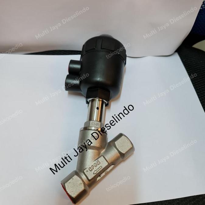 Angle Seat Pneumatic Valve Stainless 316 Drat 3/4" Dn20 / Piston Valve Terbatas