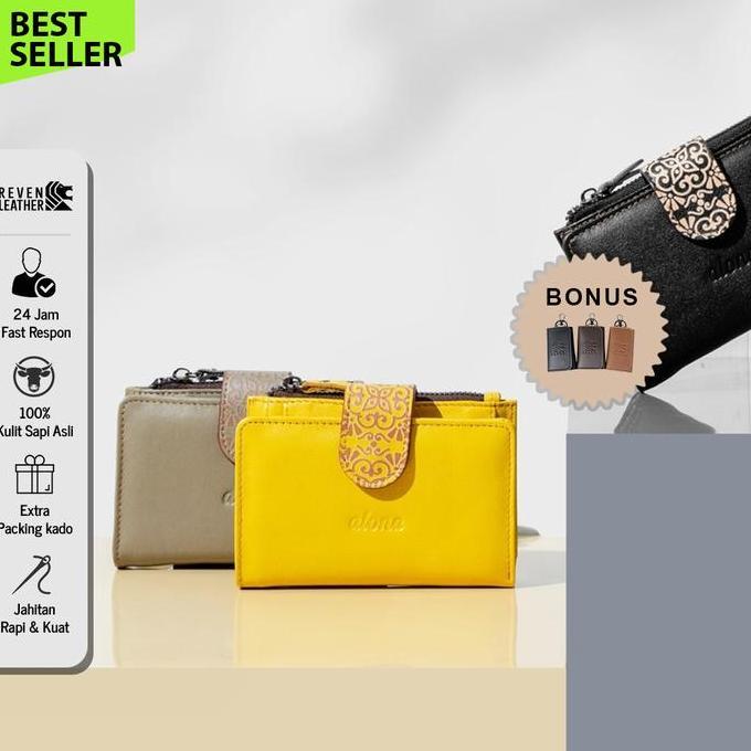 Dompet Minimalis Dompet Wanita Dompet Kulit Sapi Original Branded Alona Sekar