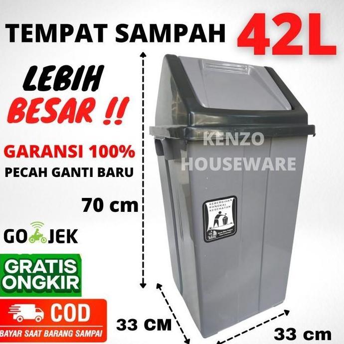Tempat Sampah 65 Liter Tutup Goyang Besar Jumbo Bak Sampah Kantor SS