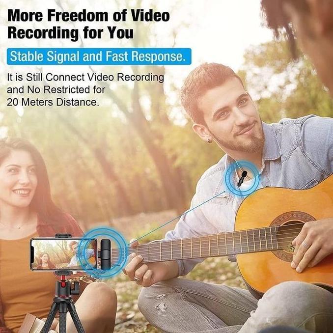Omagoedang - Mic Wireless Mic HP Video Lavalier Microphone Portable Mic Untuk Kamera Vlog Youtuber A