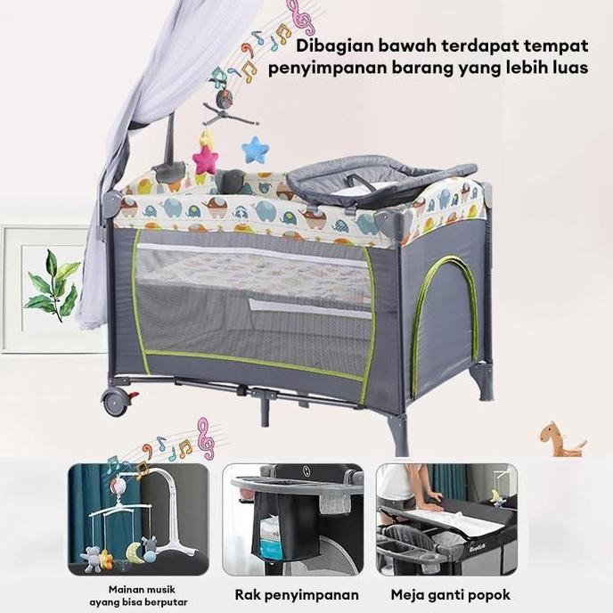 TERLARIS [GARANSI 10 TAHUN]TEMPAT TIDUR BAYI BOX BAYI LIPAT MULTIFUNGSI BISA DILIPAT 6 IN 1 BOX  BAY