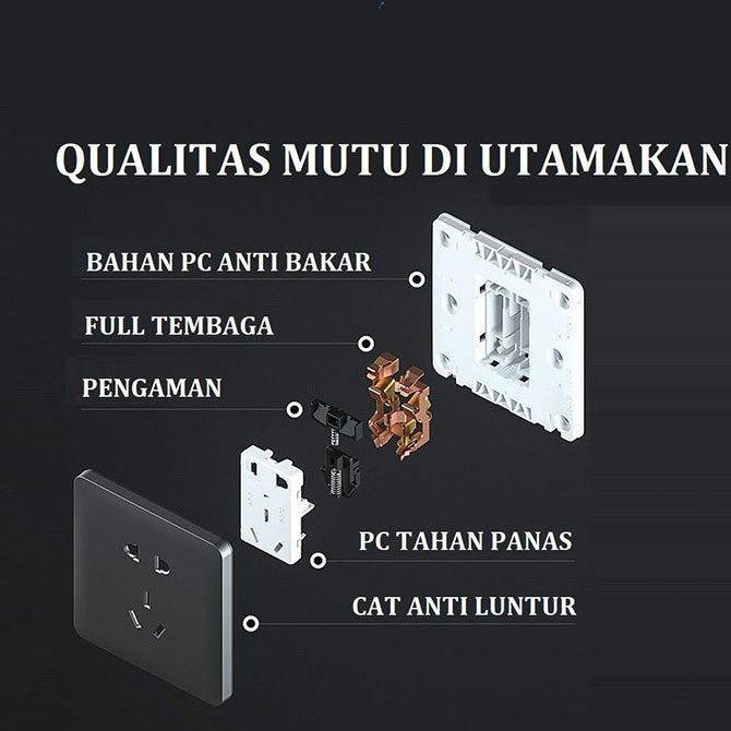 Flo_zime - COZY Infinity Gold /Stop Kontak/Saklar Lampu/ Sakelar / Cetekan Saklar Rumah Gabungan sak