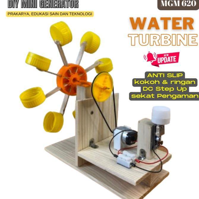KIT EDUKASI WATER TURBINE GENERATOR / BALING-BALING KINCIR AIR UNTUK PRAKARYA GENERATOR MINI TENAGA 