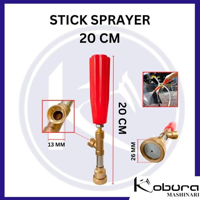 Stick Gun 20 CM Power Sprayer Untuk Semprotan Air Stik Sprayer Oren Lurus Gagang Semprotan Cuci Kend