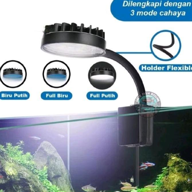 TERLARIS LAMPU LED JEPIT 3 MODE WARNA AQUARIUM AQUASCAPE