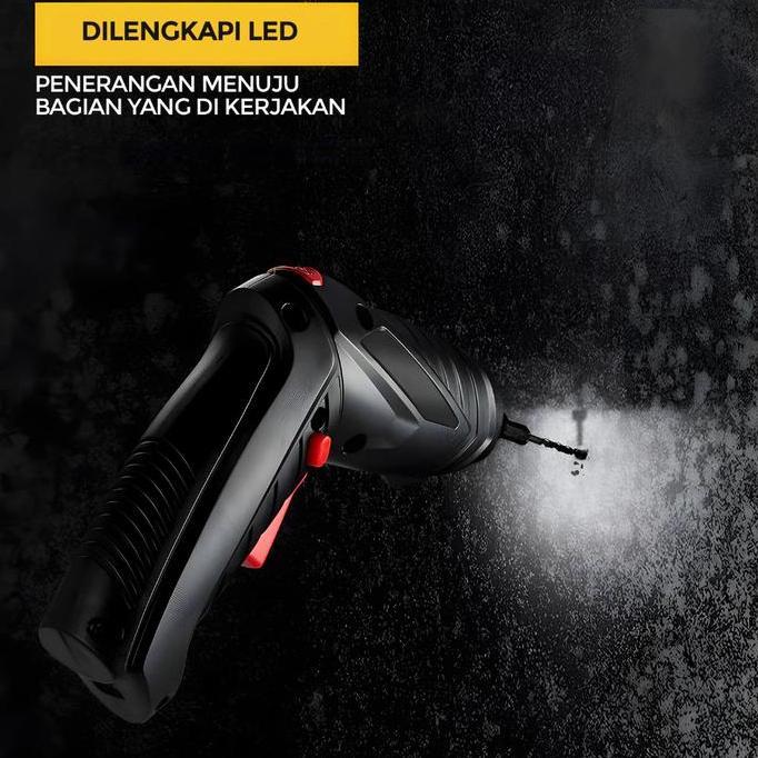 NUIFARM - BOR TANGAN BOLAK BALIK 4,2 VOLT DENGAN 45 PCS MATA BOR, MATA OBENG & KABEL USB - 6003