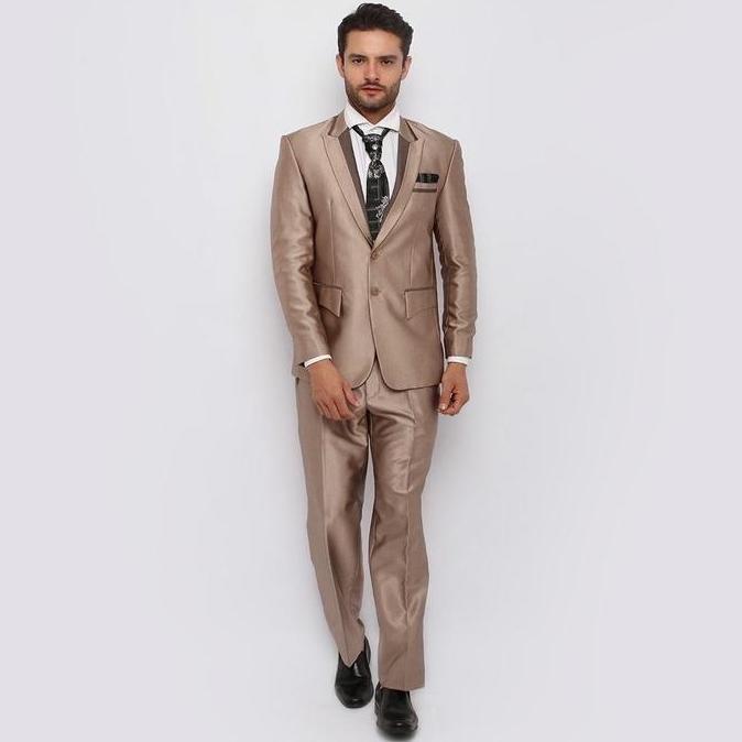 Setelan Jas Pria Semi Wool Glossy Setelan Jas Pengantin Pria Jas Pria Wedding Jas Formal Blazer - Yu