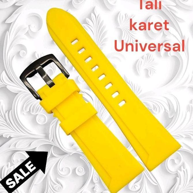 STRAP TALI JAM AC EXP 22MM 24MM 26MM UNIVERSAL RUBBER TEBAL KUNING
