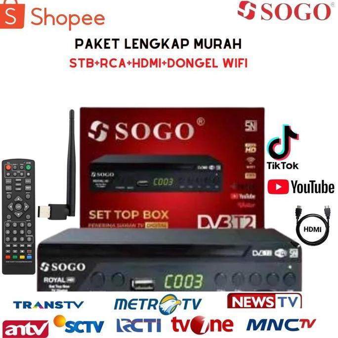 Set Topbox Tv Digital SOGO DVB T2 set box tv digital antena tv tabung / set topbox tv digital untuk 