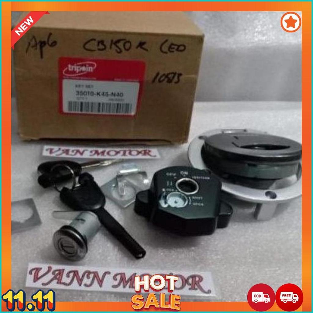 Kunci Kontak 1Set Tutup Tangki Cbr 150 R Led 2018 Kualiatas Di Jamin Seperti Bawaan Motor [S1]