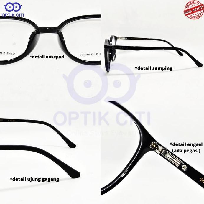 Frame Kacamata Pria Wanita Clip on Bulat 2240 Ringan Dan Lentur High Quality