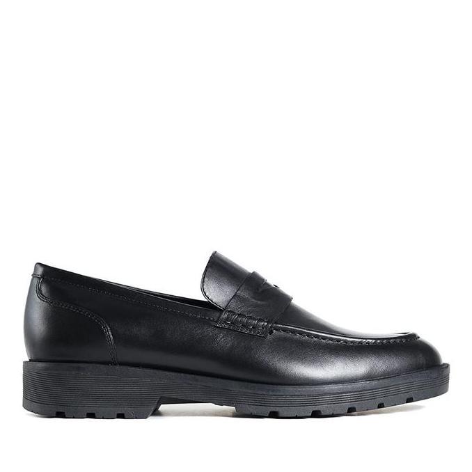 Prabu - Sepatu Kulit Slip On Pria Prayoga Black Loafers Shoes Flat