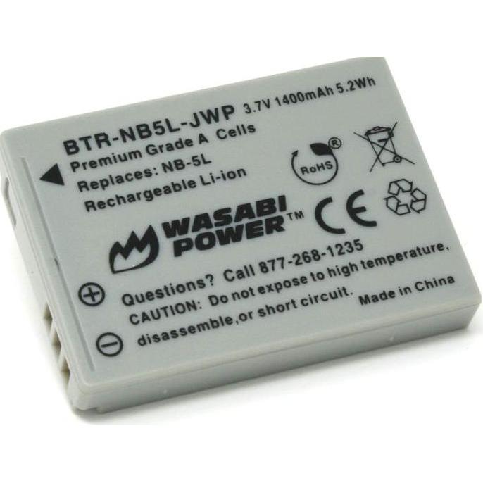 TERLARIS WASABI POWER BATTERY FOR CANON NB-5L NB5L BATERAI IXUS 90 800 850 860 870 900 950 960 970 9