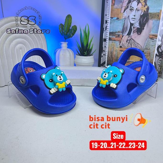 Sandal Anak  Selop Tali Belakang Bunyi Cit-Cit Laki-Laki Dan Perempuan Sebo