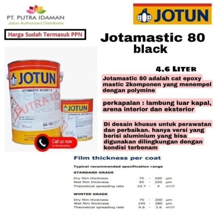 JOTUN CAT EPOXY JOTAMASTIC 80 BLACK 4.6 LITER / 2 KOMPONEN CAT EPOXY